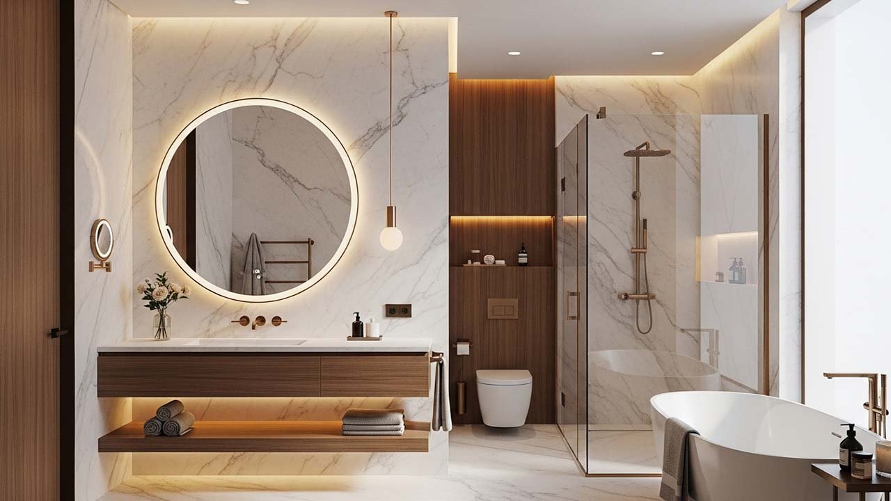 تنسيق الحمام: تصميم حمامات فخمة وعصرية لفلل قطر