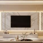 ديكور تلفزيون: تصميم الحائط المحوري لفيلات قطر الفخمة