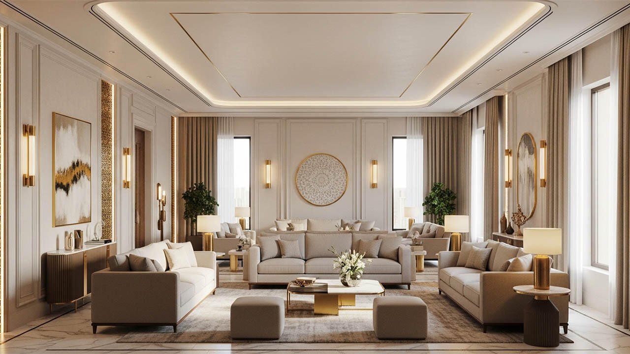 ديكور غرف جلوس: تصميم صالات فاخرة ومريحة في قطر