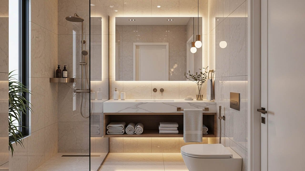 ديكورات حمامات صغيرة: تصميم واحات عملية وفخمة في قطر