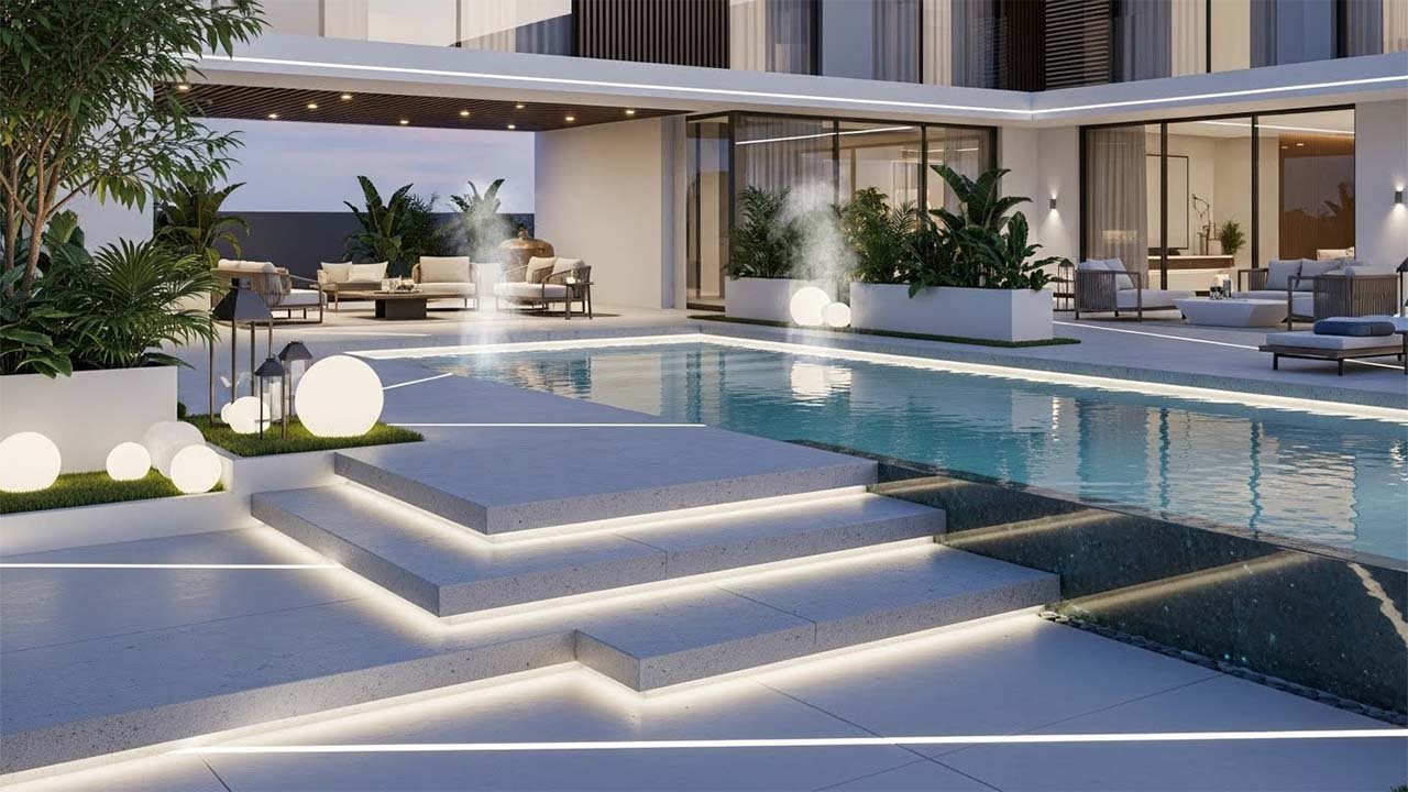 تصميم مسابح وحدائق متكاملة للفلل في قطر