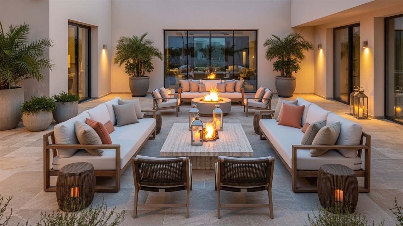 ديكور الجلسات الخارجية في الفناء: تصميم رفاهية في قطر
