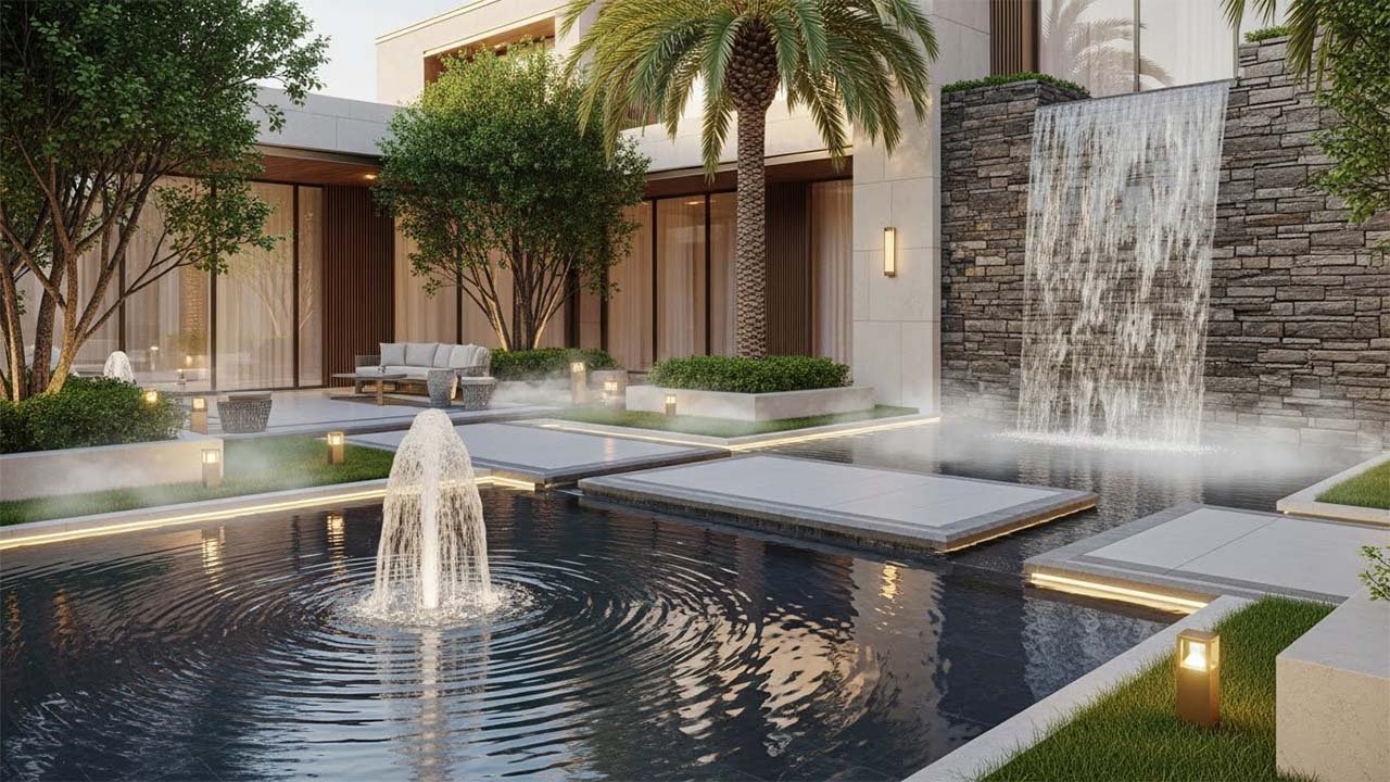 ديكور النوافير والشلالات الخارجية: واحة هادئة في قطر 2026